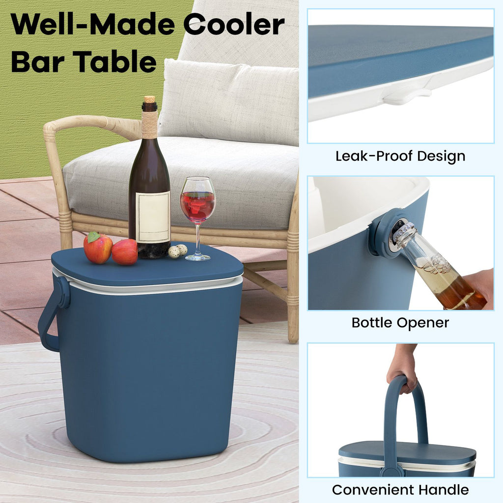 Portable Cooler Side Table – 3-in-1 Ice Chest, Side Table & Bottle Opener Unit