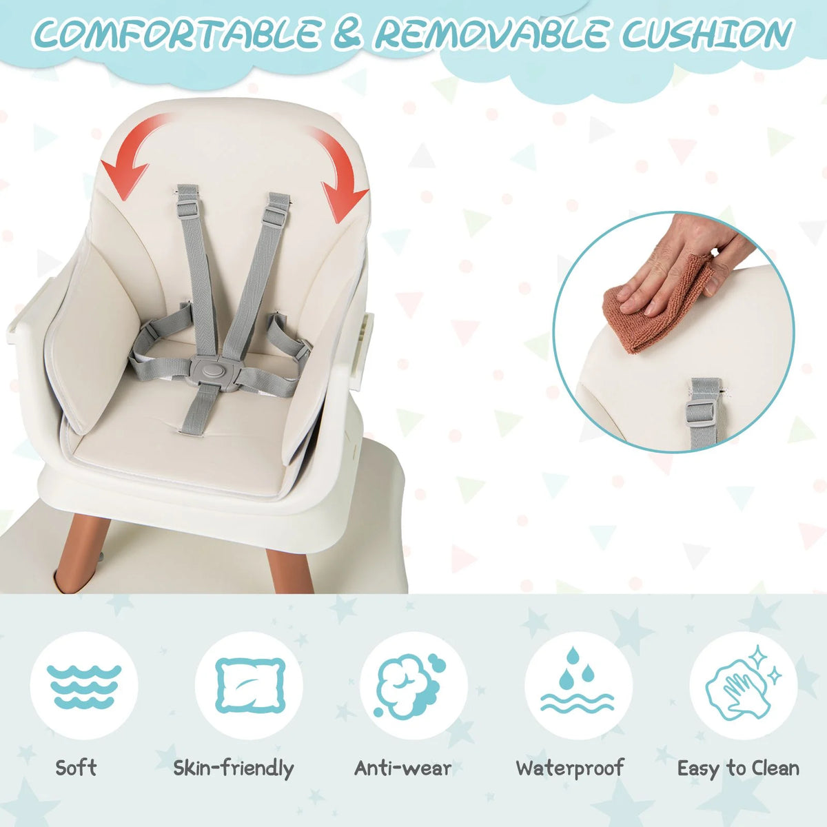 SEDOL 6-in-1 Ultimate Baby-to-Toddler High Chair & Activity Station with Building Block Tabletop Parental Booster Seat and Waterproof PU Leather Cushion – 25kg Capacity