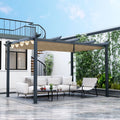 3x4m Outdoor Retractable Pergola with Adjustable Sun Shade Canopy