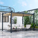 3x4m Outdoor Retractable Pergola with Adjustable Sun Shade Canopy