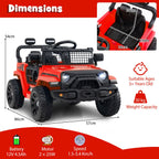 SEDOL 12V Electric Ride-On Truck for Kids with Parental Remote Control Dual 25W Motors All-Terrain Shock Absorbers LED Headlights and Soft-Start Safety System
