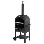 Outdoor Wood-Fired Pizza Oven – Portable Garden Pizza Maker with Stone, Peel & Grill Rack