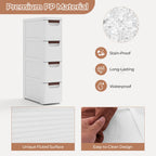 3/4/5-Drawer Narrow Storage Cabinet for Small Space