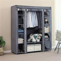 69" Portable Clothes Wardrobe – Non-Woven Fabric Closet Organiser (Grey)