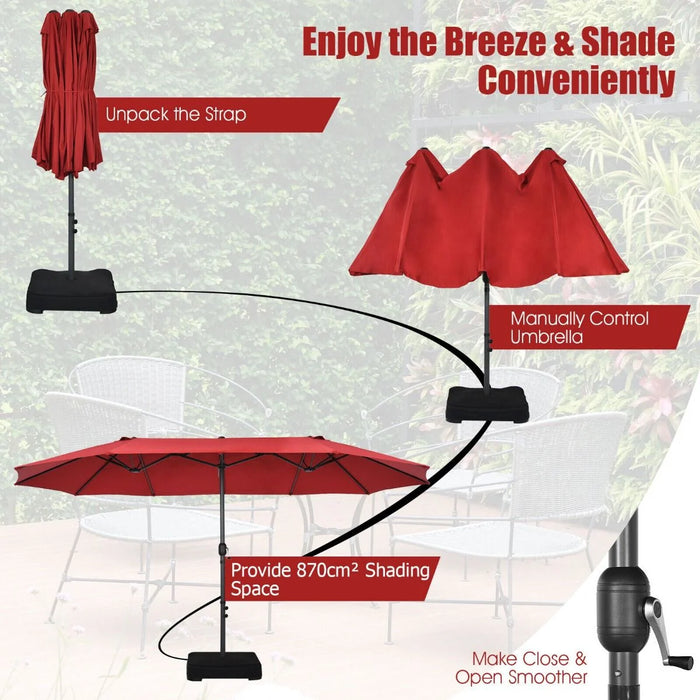 4.5m Double-Sided Outdoor Garden Parasol