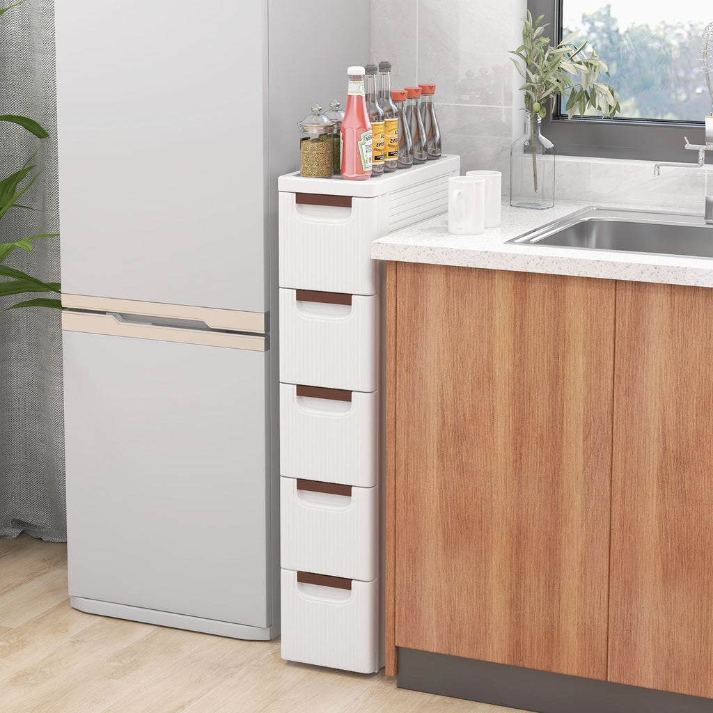 3/4/5-Drawer Narrow Storage Cabinet for Small Space