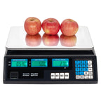 30–40kg  Digital Price Computing Scale – Vegetable & Retail Weighing Scale with Backlit LCD Display, 5g Precision & UK Plug – Silver & Black