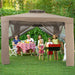 10x10ft Double-Tier Garden Gazebo with Vented Roof