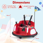 SEDOL 12V High-Performance Kids Bumper Car with 5-Point Safety Harness 360° Zero-Turn Dual Joysticks Parental Remote Control and 5-Mode LED Light Show