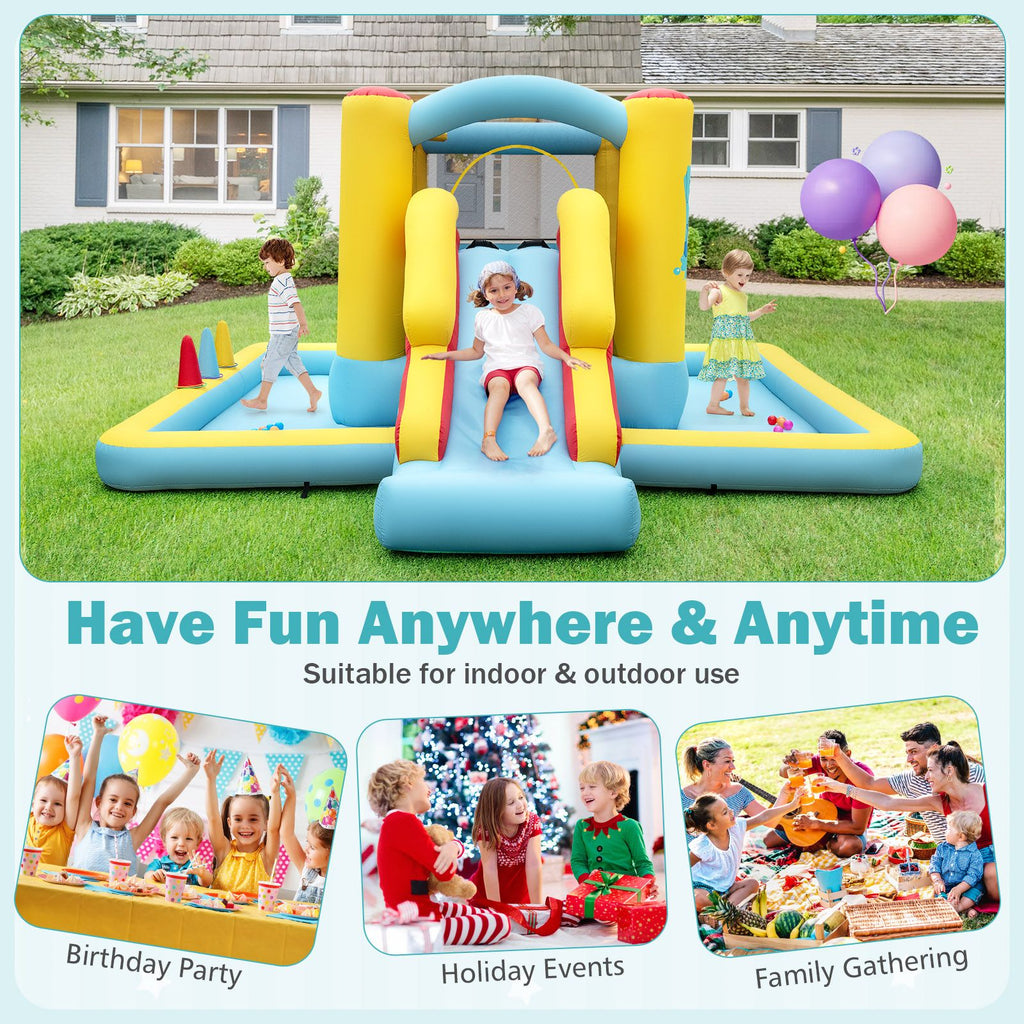 Inflatable Bouncy Castle Unit with Slide, Tunnel & Ball Pit (No Blower)