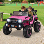 SEDOL 2-Seater 24V Kids Ride-On Truck with 4-Motor 4WD System Parental Remote Control 3-Point Safety Harness and Bonus Digging Shovel – 50kg Capacity