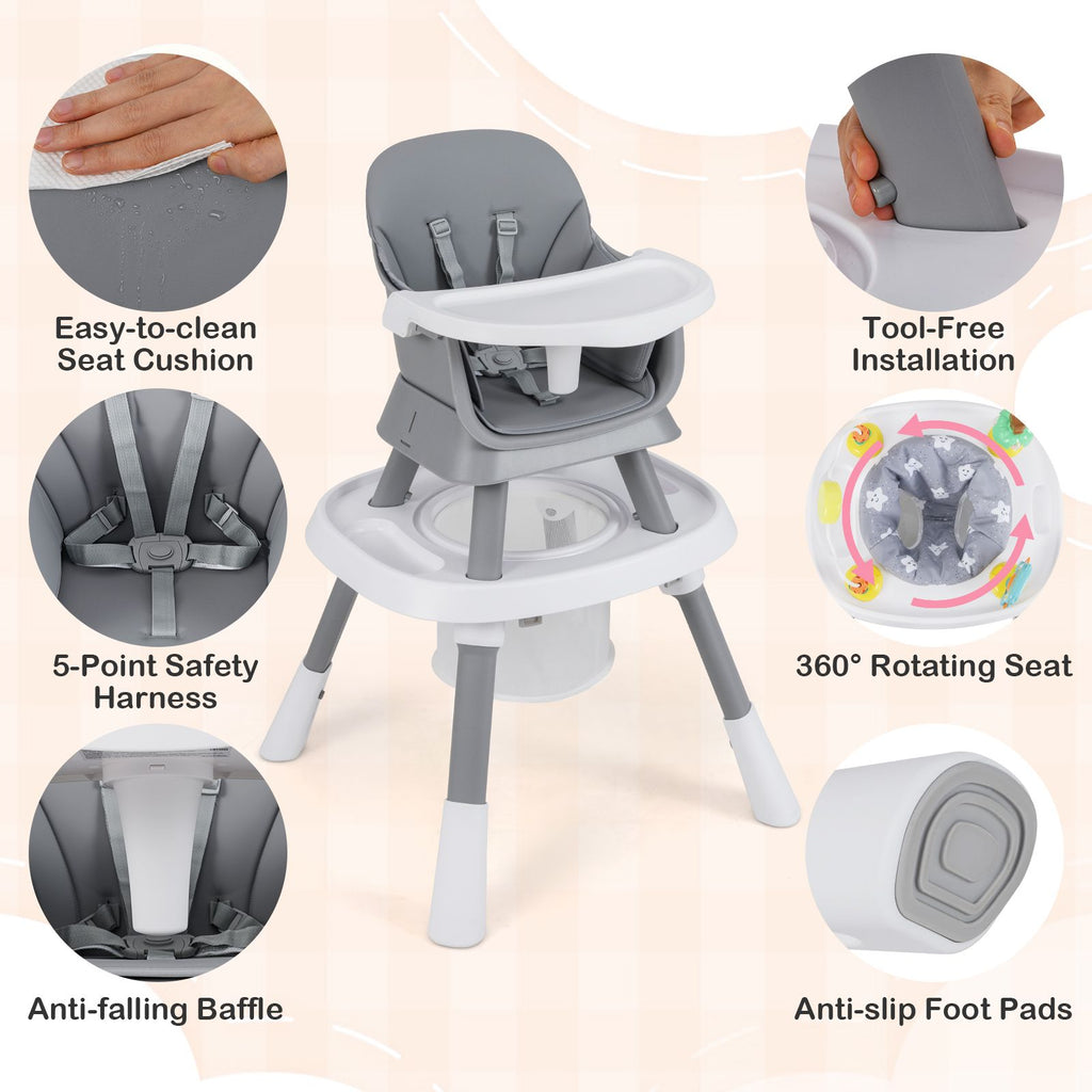SEDOL 16-in-1 "Ultimate Explorer" High Chair & Activity Center — Convertible Sensory Station, Building Block Table, Booster Seat, and High Stool with 360° Rotating Seat – 6-36 Months