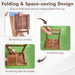 Wooden Side Table with Slatted Tabletop and Sturdy X-Shaped Frame