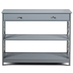 3-Tier Console Table with 1 Drawer and 2 Storage Shelves