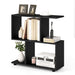 2-Tier Irregular Storage Shelf Wood Shelving Units with 4 Compartments