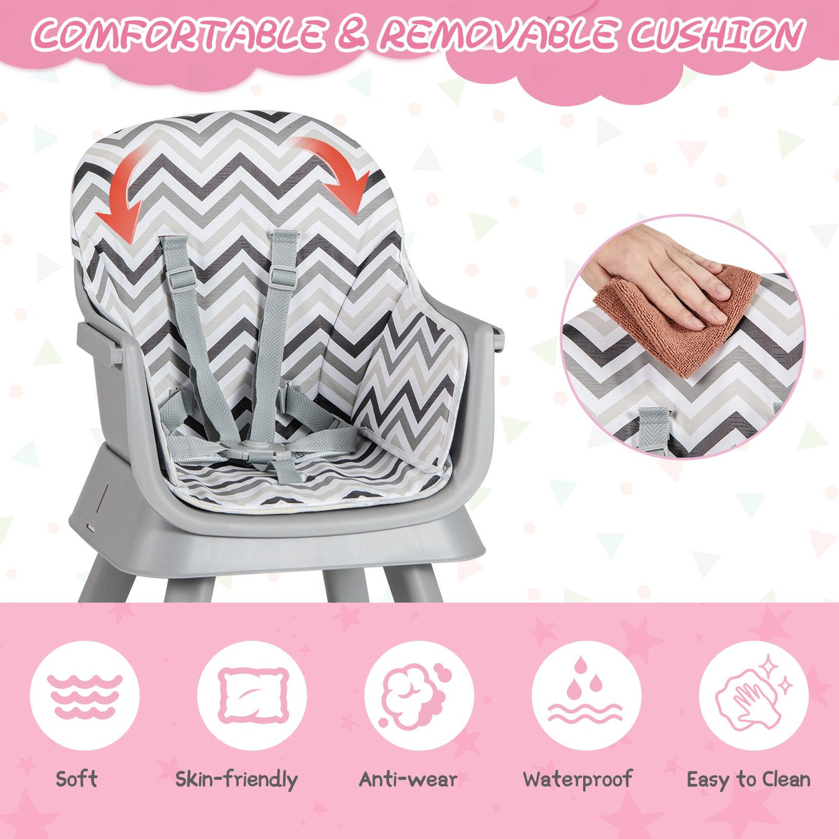 SEDOL 6-in-1 Ultimate Baby-to-Toddler High Chair & Activity Station with Building Block Tabletop Parental Booster Seat and Waterproof PU Leather Cushion – 25kg Capacity