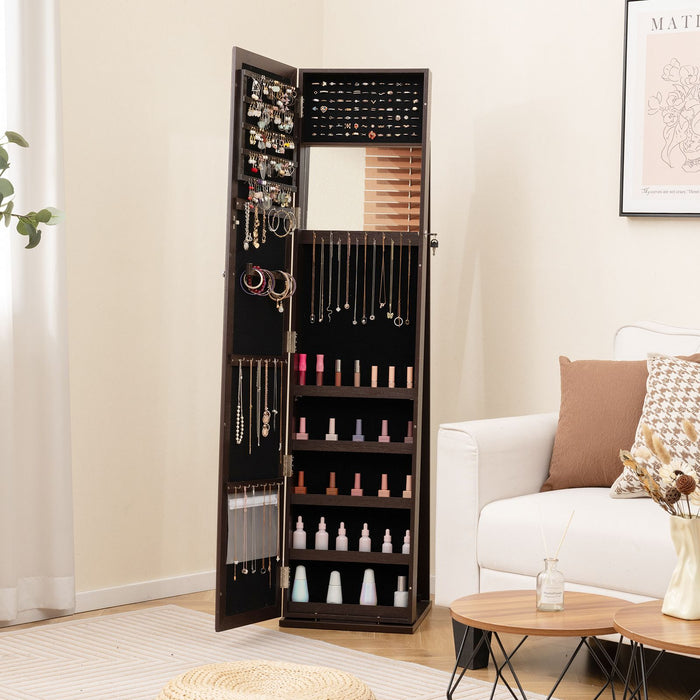 3-In-1 Mirrored Jewellery Armoire with Display Shelves