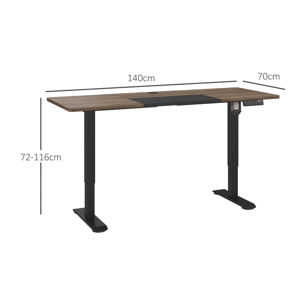 SEDOL Large Electric Standing Desk 140x70cm Height Adjustable Sit-to-Stand Workstation with 4 Smart Memory Presets Anti-Collision System and Cable Management