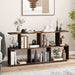 2-Tier Irregular Storage Shelf Wood Shelving Units with 4 Compartments