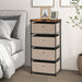 4-Tier Fabric Dresser with Drawers and Metal Frame