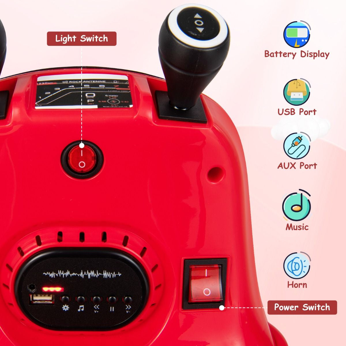 SEDOL 12V High-Performance Kids Bumper Car with 360° Zero-Turn Dual Joysticks Parental Remote Control LED Surround Lighting and Integrated USB/Story Hub
