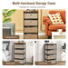 4-Tier Fabric Dresser with Drawers and Metal Frame
