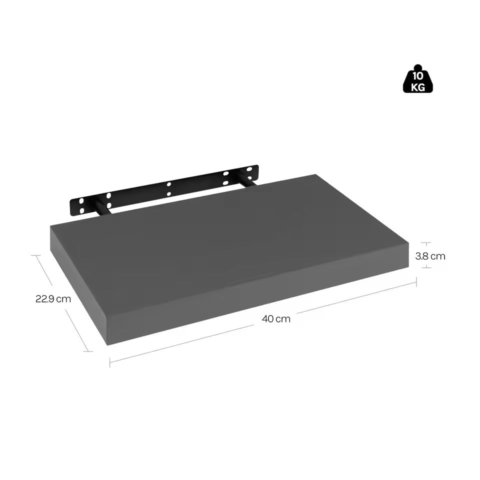 SEDOL Floating Wall Shelf Dark Grey Wooden Storage Rack for Books CD Display Floating Bookshelf for Kitchen Living Room Bedroom Wall Decor Home Office Organizer