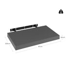 SEDOL Floating Wall Shelf Dark Grey Wooden Storage Rack for Books CD Display Floating Bookshelf for Kitchen Living Room Bedroom Wall Decor Home Office Organizer