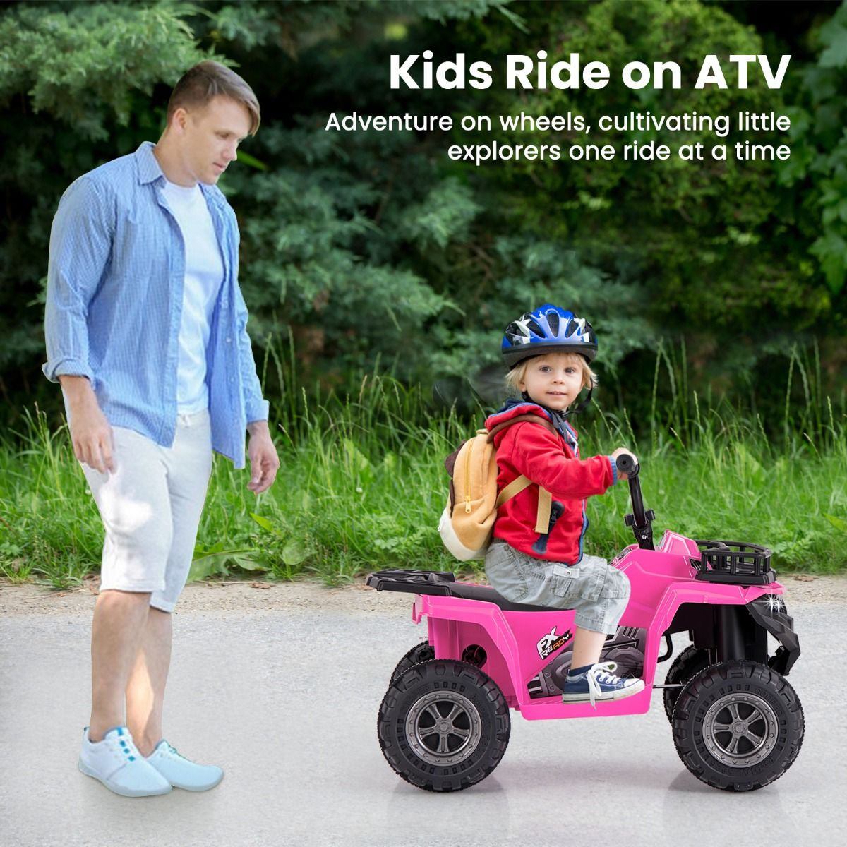 6V Kids Quad Ride-On – One-Button Start ATV with Tread Tires & MP3 Player