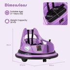 SEDOL 12V High-Performance Kids Bumper Car with 5-Point Safety Harness 360° Zero-Turn Dual Joysticks and 5-Mode LED Light Show – 12V Powered for Ages 3+