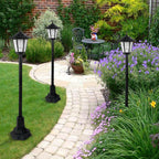 SEDOL 2-Pack Solar Powered Lamp Post Lights 83cm Victorian Style Outdoor Garden Lanterns Automatic Dusk-to-Dawn LED Pathway Lights for Driveway Patio and Borders