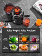 SEDOL Centrifugal Juicer Machine 900W Max Power Fruit and Vegetable Extractor with 3-Inch Large Feed Chute 3-Speed Control Stainless Steel Micro-Mesh Filter Includes Recipe Book and Cleaning Brush