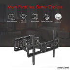 TV Stand for 32–70 Inch Screens – Double Arm Mount with Large Base, Height Adjustable, Swivel Tilt Bracket