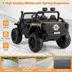 SEDOL 12V Parent-Child Ride-On Truck with 100kg High-Capacity Load High-Torque Dual Motors Parental Remote Control and Integrated Adult Seat with Folding Foot Pedals
