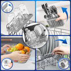 SEDOL Table Top Dishwasher No Plumbing Required 5L Built-In Water Tank Compact Countertop Dish Washer with 8 Wash Cycles and Fruit Wash Feature 950W Portable Mini Dishwasher for Renters RVs and Small Kitchens