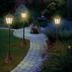 SEDOL 2-Pack Solar Powered Lamp Post Lights 83cm Victorian Style Outdoor Garden Lanterns Automatic Dusk-to-Dawn LED Pathway Lights for Driveway Patio and Borders