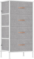 SEDOL 4 Drawer Fabric Chest of Drawers Slim Bedroom Storage Organizer Unit with Wood Top and Anti-Tip Safety System Narrow Tallboy Dresser for Kids Room Hallway and Small Spaces