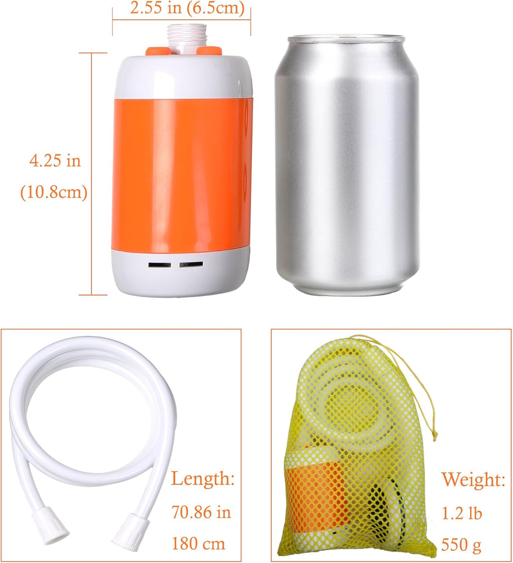 SEDOL Portable Electric Camping Shower | High-Power 4800mAh Rechargeable Battery with 90-Min Runtime | Dual-Speed Flow Control with Shut-Off Valve & IPX7 Waterproof Pump for Pet Bathing Festivals and Hiking