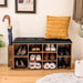 Shoe Storage Bench with Umbrella Stand and Padded Cushion