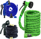 SEDOL 75FT Expandable Garden Hose Pipe Extra Strength Flexible Expanding Water Hose with 7-Function Spray Gun and Universal 1/2" & 3/4" Brass Fittings No-Kink Lightweight Hosepipe