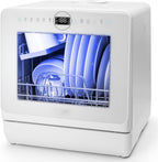 SEDOL Table Top Dishwasher No Plumbing Required 5L Built-In Water Tank Compact Countertop Dish Washer with 8 Wash Cycles and Fruit Wash Feature 950W Portable Mini Dishwasher for Renters RVs and Small Kitchens