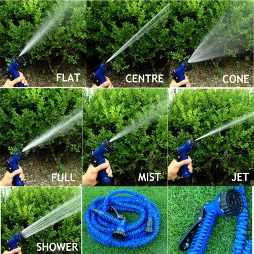 SEDOL 75FT Expandable Garden Hose Pipe Extra Strength Flexible Expanding Water Hose with 7-Function Spray Gun and Universal 1/2" & 3/4" Brass Fittings No-Kink Lightweight Hosepipe