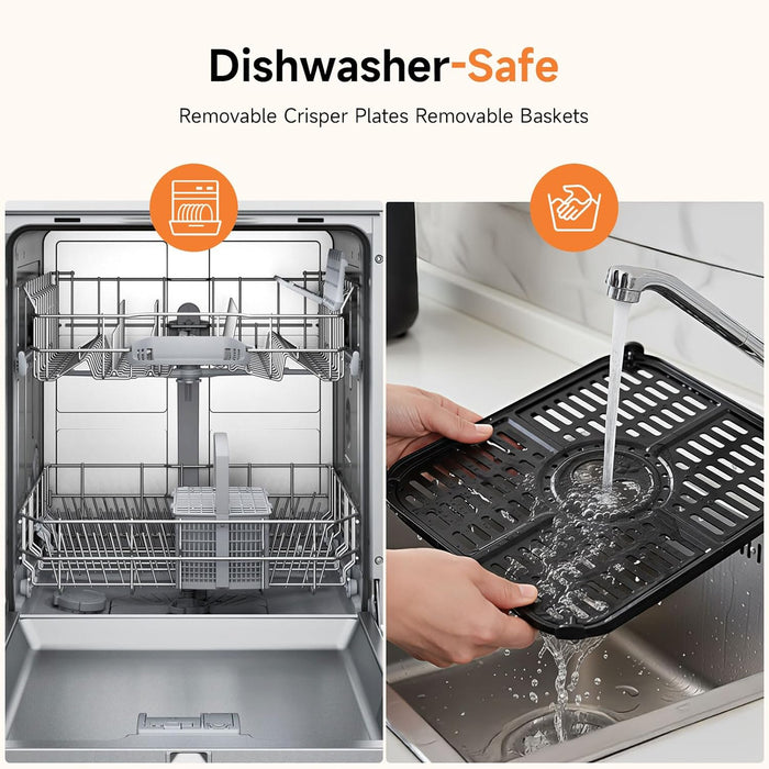 SEDOL 9.5L Dual Zone Air Fryer XXL 2400W Energy Saving Double Basket Digital Airfryer with Smart Sync Finish 8-in-1 Presets for Roasting Baking and Dehydrating Oil-Free Healthy Multi-Cooker