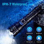 SEDOL 2-Pack Ultra-Bright Rechargeable LED Torches | High-Powered XHP70.2 Chip with 5000mAh Emergency Power Bank | IPX7 Waterproof & 1000m Zoomable Beam | Professional Tactical Torch Set for Camping and Emergencies