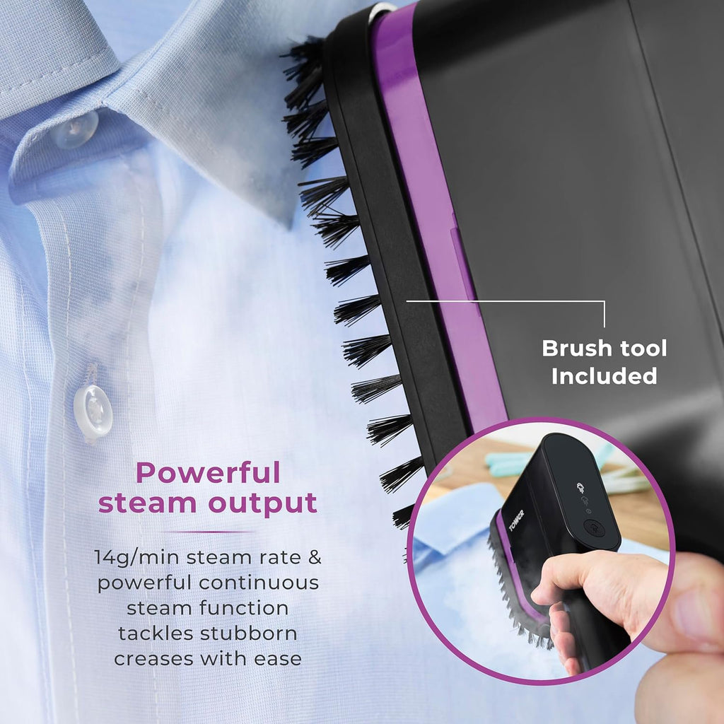 SEDOL Handheld Garment Steamer 1400W Portable Clothes Steamer with Ceraglide Ceramic Soleplate Vertical Steam Iron for Travel and Home LED Display and Brush Attachment