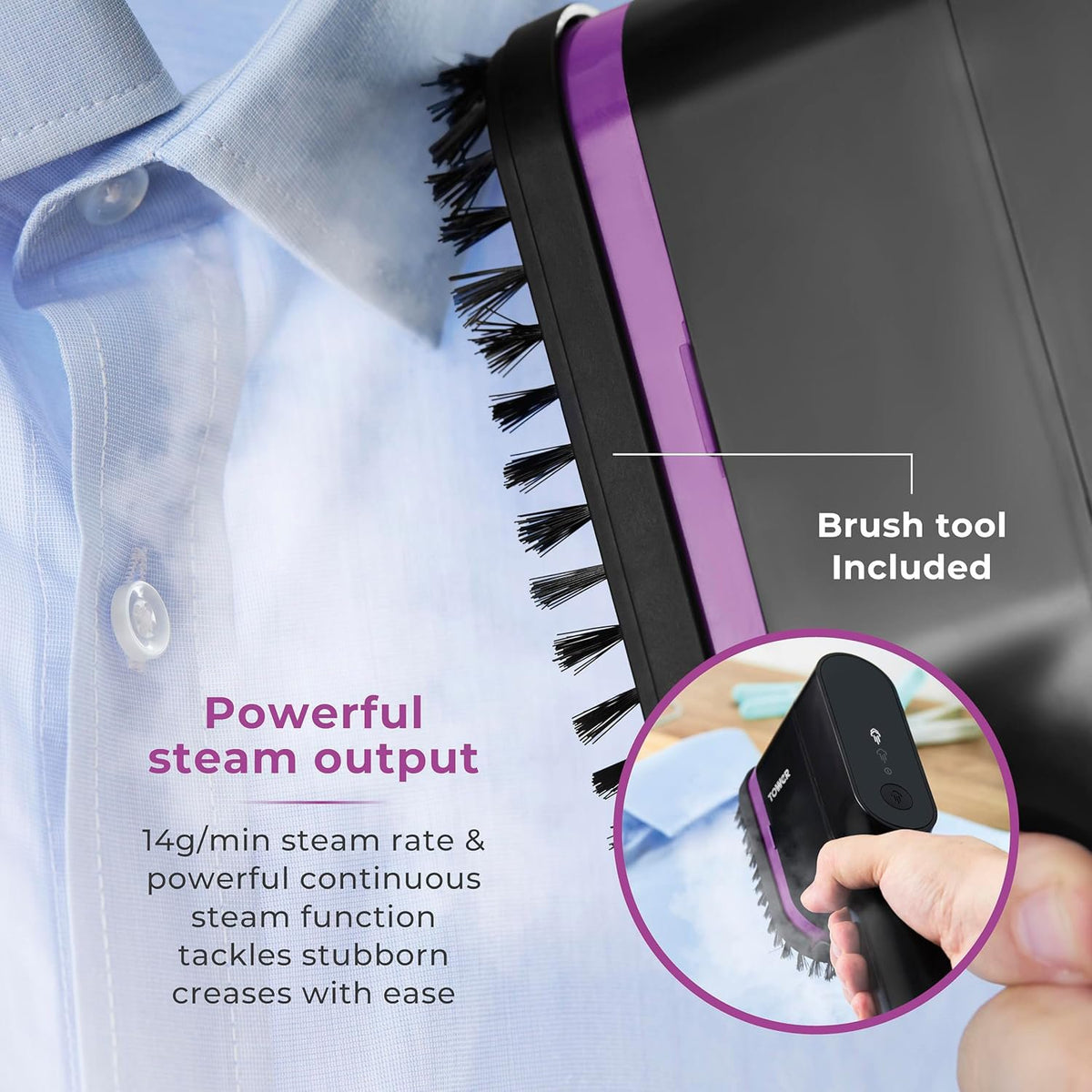 SEDOL Handheld Garment Steamer 1400W Portable Clothes Steamer with Ceraglide Ceramic Soleplate Vertical Steam Iron for Travel and Home LED Display and Brush Attachment