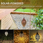 Solar-Powered LED Garden Light - Waterproof Metal Garden Lantern Light