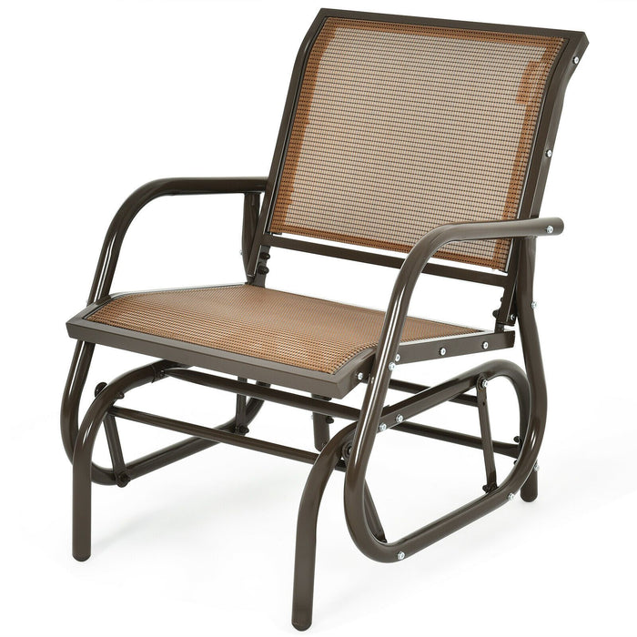 Glider Rocking Chair – Outdoor Swing Seat with Steel Frame & Breathable Fabric