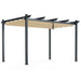 3x4m Outdoor Retractable Pergola with Adjustable Sun Shade Canopy