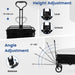 Heavy Duty Camping Garden Cart with Adjustable Handle and Drink Holders